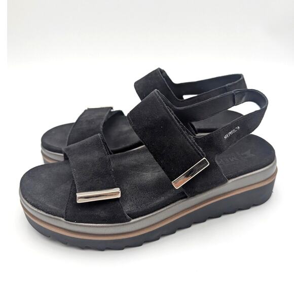Mephisto Dominica Platform Sandals Women's Black Velsport Size US7 EU37 - Picture 1 of 12